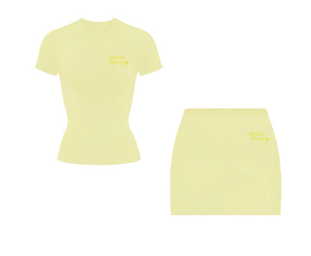 Butter Yellow Skirt Set