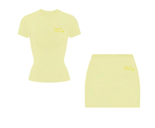 Butter Yellow Skirt Set
